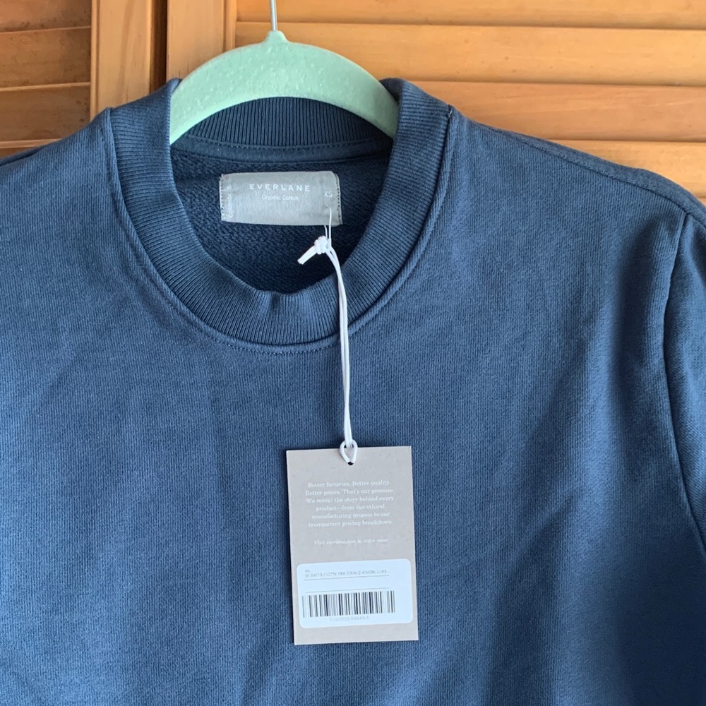 Everlane Deep Navy Cotton Crew Sweatshirt